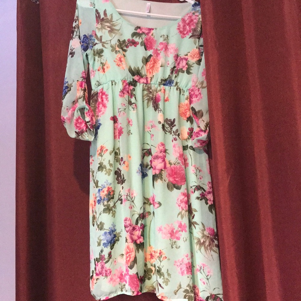 Floral Pink Blush Maternity Dress